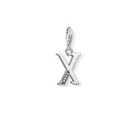 Thomas Sabo Women Charm Pendant Letter A-Z Charm Club Blackened 925 Sterling Silver, Letter X