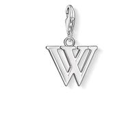 Thomas Sabo Women Charm Pendant Letter A-Z Charm Club Silver 925 Sterling Silver, Letter W