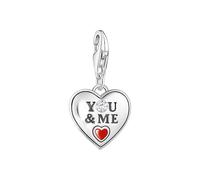 Thomas Sabo Women Charm Pendant Recycled 925 Silver, Blackened, Cold Enamel 2206-691-7