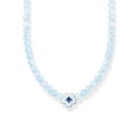 Thomas Sabo Women Choker Flower with Blue Pearls 925 Sterling Silver, Cold Enamel KE2182-496-1
