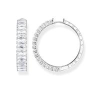 THOMAS SABO Women Hoop earrings white stones pavé silver 925 Sterling Silver CR683-051-14