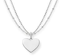 Thomas Sabo Silver Double Chain Heart Necklace LBKE0004-001-12