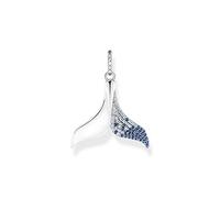 Thomas Sabo Women Pendant Tail fin with Blue Stones 925 Sterling Silver, Blackened PE931-644-1