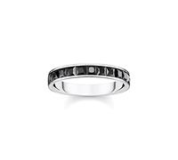 Thomas Sabo Women Ring Black Stones pavé Silver 925 Sterling Silver, Blackened TR2358-643-11