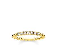 Thomas Sabo Women Ring dots with White Stones Gold 925 Sterling Silver, 18K Yellow Gold Plating TR2323-414-14