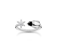 Thomas Sabo Women Ring Snowflakes and Penguin Silver 925 Sterling Silver, Cold Enamel TR2416-041-7