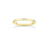Thomas Sabo Women Ring with White Stones Gold 925 Sterling Silver, 18K Yellow Gold Plating TR2396-414-14