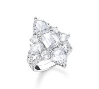 Thomas Sabo Women Silver Cocktail Ring with White Zirconia in Different Sizes 925 Sterling Silver TR2441-051-14