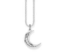 THOMAS SABO Sterling Silver Cubic Zirconia Royalty Moon Pendant Necklace KE1826-643-14-L45V