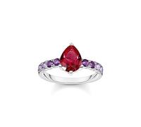 Thomas Sabo Women Silver Solitaire Ring with red and Violet Stones in Various Sizes 925 Sterling Silver TR2442-477-7