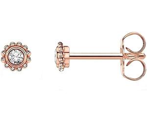 THOMAS SABO Women Single ear stud flower white stone rose gold 925 Sterling Silver, 18K Rose Gold Plating H2137-416-14