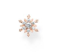 Thomas Sabo Charming Sterling Silver Rose Gold Plated Snowflake With White Stones Single Earring H2260-416-14 - Sterling Silver / Rose Gold Plated / Zirconia