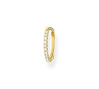 Thomas Sabo Sterling Siver Yellow Gold Zirconia Single Hoop Earring 15mm CR657-414-14 - Sterling Silver