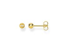 Thomas Sabo Sterling Siver Yellow Gold Zirconia Single Ear Stud H2130-414-14 - Sterling Silver