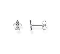 Thomas Sabo Sterling Silver Black Fleur-De-Lis Ear Studs H2113-643-11 - Sterling Silver