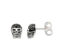 Thomas Sabo Women Stud Earrings Skull blackened 925 Sterling Silver H1772-051-11