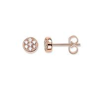 THOMAS SABO Rose Gold Plated 6mm Pave Round Stud Earrings H1848-416-14
