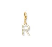 Thomas Sabo Women's 18ct Gold Plated Sterling Silver Cubic Zirconia Charm Pendant Letter R