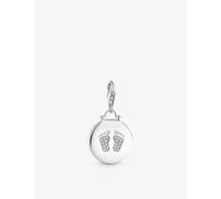 Thomas Sabo Womens 925 Sterling Silver Baby Footprint Disc Sterling-silver and Cubic Zirconia Pendant Charm