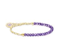 THOMAS SABO Gold Plated Member Charm Violet Bead Bracelet A2130-427-13-L17V