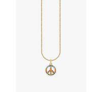 Thomas Sabo Womens Colourful Stones Peace 18ct Yellow Gold-plated Sterling Silver and Zirconia Necklace 51cm