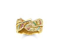 Thomas Sabo Womens Gold Plated Hummingbird Feather Ring Band