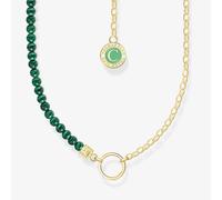 THOMAS SABO Gold Plated Member Charm Green Bead Necklace KE2190-140-6-L37V