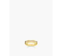Thomas Sabo Sterling Silver Gold Plated White Zirconia Band Ring TR2117-414-14 - Size 52 - Sterling Silver / Gold Plated / Zirconia
