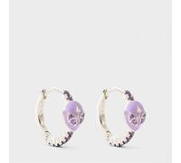 THOMAS SABO Women Single hoop earrings with alien head and zirconia silver 925 Sterling Silver, Cold Enamel CR721-041-13