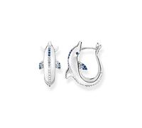 Thomas Sabo Sterling Silver Dolphin Blue Stones Hoop Earrings CR688-644-1 - Sterling Silver / Zirconia