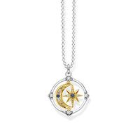 Thomas Sabo Sterling Silver Gold Plated Stones Zirconia Moon & Stars Necklace KE1983-556-7-L70 - Sterling Silver / Gold Plated / Stones / Zirconia