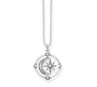 THOMAS SABO Women's Necklace with Pendant Star and Moon Silver 70 cm, 70cm, Sterling Silver, Not Applicable