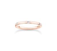 Thomas Sabo Women Ring with White Stones Rose Gold 925 Sterling Silver, 18K Rose Gold Plating TR2396-416-14