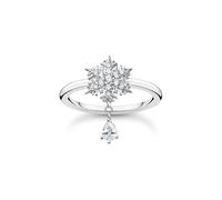 Thomas Sabo Women Ring Snowflake with White Stones Silver 925 Sterling Silver TR2414-051-14