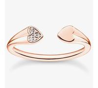 THOMAS SABO Ladies Rose Gold Plated Open Cuff Heart Ring TR2392-416-14-52