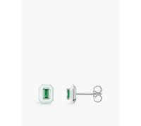 Thomas Sabo Womens Silver Cz & Enamel Octagon 925 Sterling-silver, and Glass Stud Earrings S/m