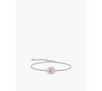 Thomas Sabo Womens Silver Enamel & Cz Heart 925 Sterling-silver, and Zirconia Chain Bracelet M/l