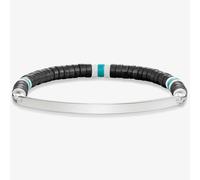 THOMAS SABO Silver Love Bridge Simulated Turquoise Bead Bracelet LBA0091-885-17-