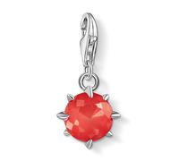 Thomas Sabo Women's Sterling Silver Dyed Bamboo Coral Cubic Zirconia Charm Pendant Birth Stone July