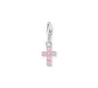 Thomas Sabo Women's Sterling Silver Pink Cubic Zirconia Cross Charm Pendant
