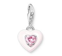 Thomas Sabo Charm Club Charm Club Pink Heart Pendant Charm 1915-041-9 - Premium Finish - Sterling Silver/Enamel/Zirconia
