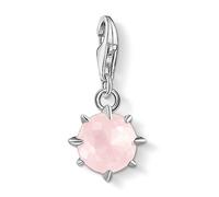Thomas Sabo Women's Sterling Silver Rose Quartz Cubic Zirconia Charm Pendant Birth Stone October