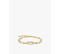 Thomas Sabo Womens Thomas Sabo 18ct Yellow Gold-Plated Sterling-Silver and Zirconia Anchor-Chain Bracelet Gold-Plated & Cz M/L