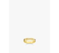 Thomas Sabo Womens Thomas Sabo 18ct Yellow Gold-Plated Sterling Silver and Zirconia Band Ring Gold-Plated Silver 56mm