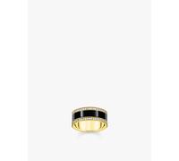 Thomas Sabo Womens Gold-plated Silver 18ct Yellow-gold Sterling and Zirconia Band Ring 52mm