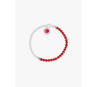Thomas Sabo Women Silver member charm bracelet with red beads 925 Sterling Silver, Cold Enamel A2130-007-10
