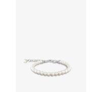Thomas Sabo Womens Thomas Sabo Charm Club Sterling-Silver and Freshwater Pearl Bracelet White