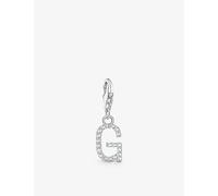 Thomas Sabo Womens Thomas Sabo G Letter Sterling-Silver and Cubic Zirconia Pendant Charm 925 Silver & Cz