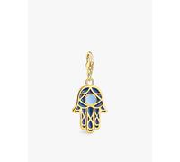 Thomas Sabo Womens Thomas Sabo Hand Of Fatima 18ct Yellow Gold-Plated 925 Sterling-Silver and Enamel Charm Gold-Plated Silver