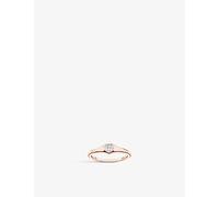 Thomas Sabo Womens Thomas Sabo Heart 18ct Rose Gold-Plated Sterling-Silver Ring White R